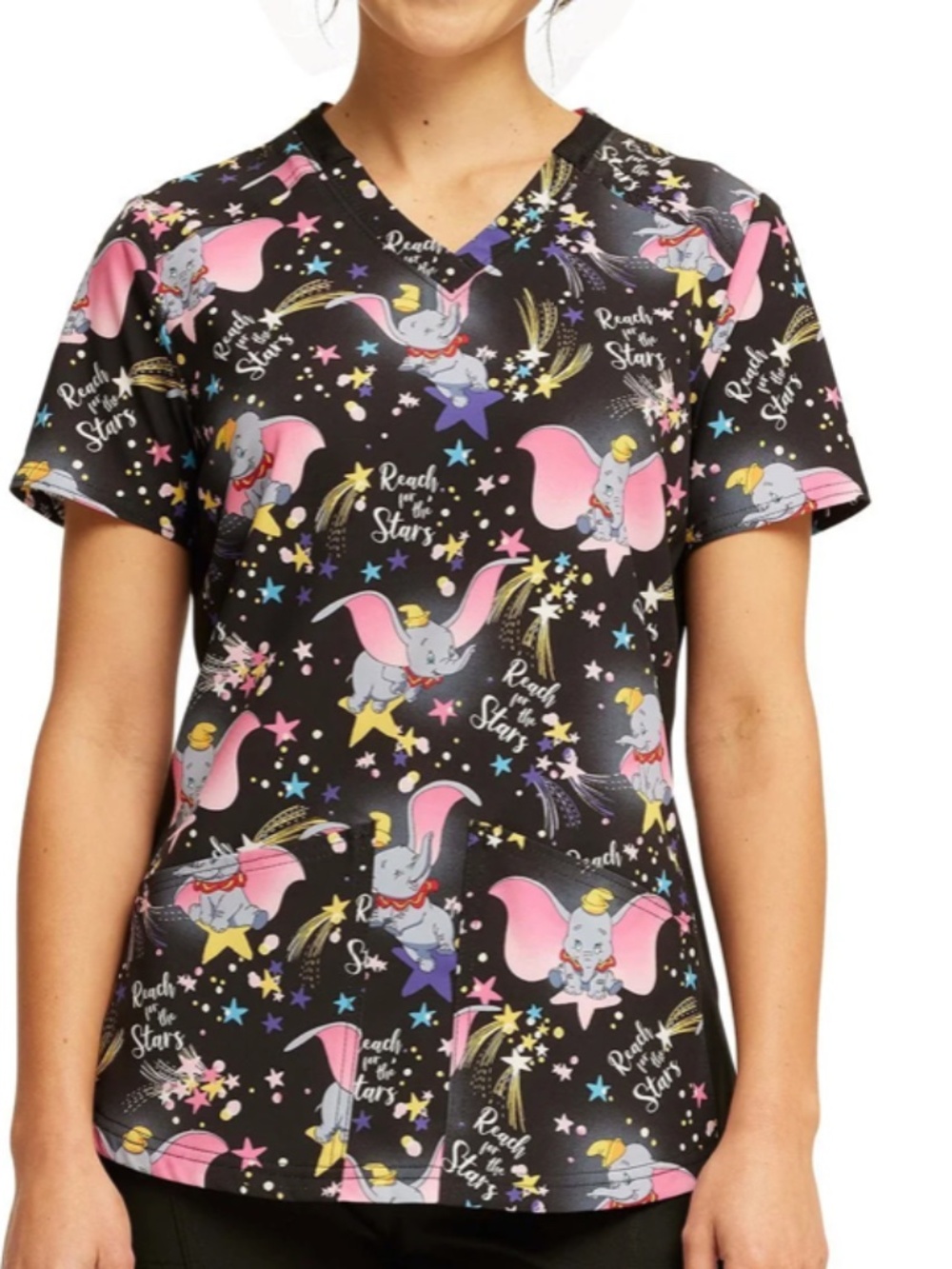Dumbo High Flyer Tooniforms Disney V Neck Scrub Top